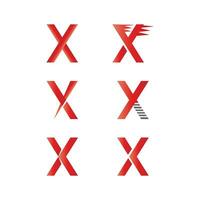 impostato di moderno X lettera icone isolato su bianca sfondo vettore
