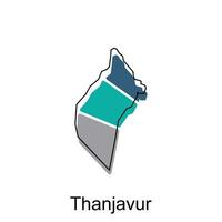 carta geografica di thanjavur colorato geometrico moderno schema, alto dettagliato vettore illustrazione vettore design modello, adatto per il tuo azienda