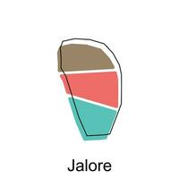 carta geografica di jalore città moderno semplice geometrico, illustrazione vettore design modello