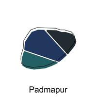 carta geografica di padmapur vettore design modello, nazionale frontiere e importante città illustrazione