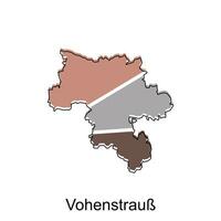 carta geografica città di vohenstraub illustrazione design modello, geometrico colorato moderno design vettore