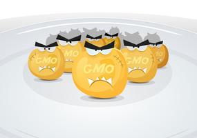 Cereali di mais Gmo nel mio piatto vettore