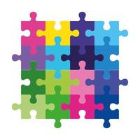 puzzle game pezzi giocattoli icona vettore