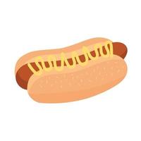 icona deliziosa del fast food di hot dog vettore