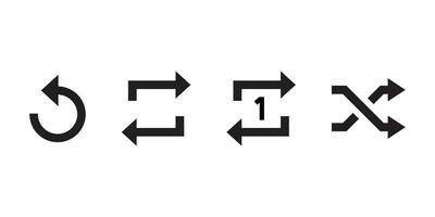 rigiocare, ripetere, e rimescolare elenco di riproduzione icona vettore. elementi di multimedia giocatore App vettore