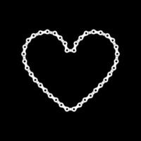 cuore forma, amore icona simbolo, composto di silhouette di il catena di il il motore, motociclo, bicicletta, bicicletta o macchina, può uso per logo genere, app, sito web, arte illustrazione o grafico design elemento vettore