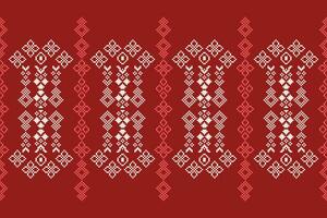 etnico geometrico tessuto modello attraversare punto.ikat ricamo etnico orientale pixel modello rosso sfondo. astratto, vettore, illustrazione. trama, abbigliamento, cornice, decorazione, motivi, seta sfondo. vettore