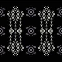 etnico geometrico tessuto modello attraversare punto.ikat ricamo etnico orientale pixel modello nero sfondo. astratto, vettore, illustrazione. trama, abbigliamento, cornice, decorazione, motivi, seta sfondo. vettore