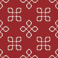 etnico geometrico tessuto modello attraversare punto.ikat ricamo etnico orientale pixel modello rosso sfondo. astratto, vettore, illustrazione. trama, abbigliamento, cornice, decorazione, motivi, seta sfondo. vettore