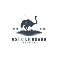 struzzo logo disegno, deserto animale illustrazione, vivente nel il foresta, vettore cammello marca Prodotto