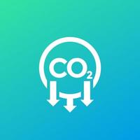 co2, icona del vettore di riduzione delle emissioni di carbonio