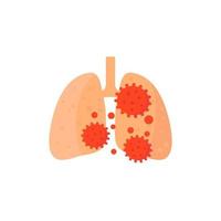 icona di polmonite, virus nei polmoni vettore