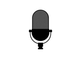 vettore microfono vintage retrò. sagoma del microfono. musica, voce, icona di registrazione. simbolo dello studio di registrazione. illustrazione vettoriale su sfondo bianco eps10