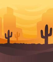 scena del paesaggio astratto del deserto secco vettore