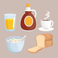 set di icone per la colazione disegno vettoriale