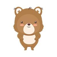 disegno vettoriale di cartone animato animale orso kawaii