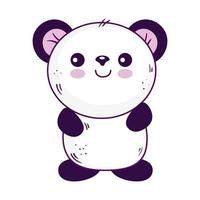kawaii orso panda animale cartone animato disegno vettoriale