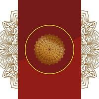 rosso lusso sfondo, con oro mandala ornamento vettore