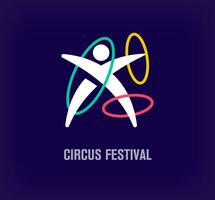 creativo hula cerchio logo. unico colore transizioni. unico gli sport, concorrenza e divertimento Festival logo modello. vettore