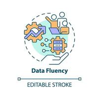 dati scioltezza concetto icona. Ottimizzare flusso di lavoro e attività. ict alfabetizzazione livello astratto idea magro linea illustrazione. isolato schema disegno. modificabile ictus vettore