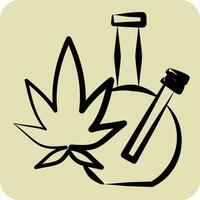 icona marijuana. relazionato per dipendenza dizionario simbolo. mano disegnato stile. semplice design modificabile. semplice illustrazione vettore