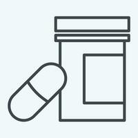 icona prescrizione droghe. relazionato per dipendenza dizionario simbolo. linea stile. semplice design modificabile. semplice illustrazione vettore