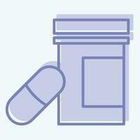 icona prescrizione droghe. relazionato per dipendenza dizionario simbolo. Due tono stile. semplice design modificabile. semplice illustrazione vettore
