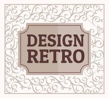 design retrò con elegante cornice in legno vettore