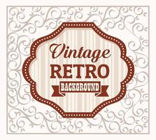 banner retrò vintage con elegante cornice in legno vettore