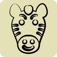 icona zebra. relazionato per animale simbolo. mano disegnato stile. semplice design modificabile. semplice illustrazione vettore