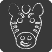 icona zebra. relazionato per animale simbolo. gesso stile. semplice design modificabile. semplice illustrazione vettore