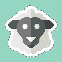 etichetta linea tagliare pecore. relazionato per animale simbolo. semplice design modificabile. semplice illustrazione vettore