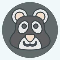 icona panda. relazionato per animale simbolo. colore compagno stile. semplice design modificabile. semplice illustrazione vettore