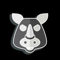 icona rinoceronte. relazionato per animale simbolo. lucido stile. semplice design modificabile. semplice illustrazione vettore