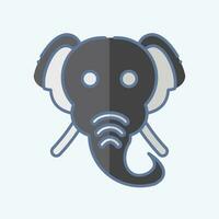 icona elefante. relazionato per animale simbolo. scarabocchio stile. semplice design modificabile. semplice illustrazione vettore