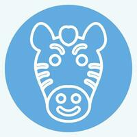 icona zebra. relazionato per animale simbolo. blu occhi stile. semplice design modificabile. semplice illustrazione vettore