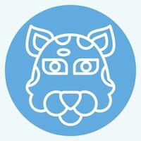 icona giaguaro. relazionato per animale simbolo. blu occhi stile. semplice design modificabile. semplice illustrazione vettore