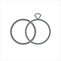 nozze anelli icona vettore illustrazione simbolo