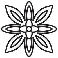 islamico stella lineare fiore. magro linea illustrazione. musulmano arte. contorno simbolo. vettore isolato schema disegno