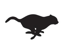 vettore piatto mano disegnato gatto silhouette