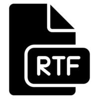rtf glifo icona vettore