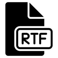rtf glifo icona vettore