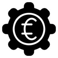 Euro glifo icona vettore