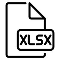 icona della linea xlsx vettore