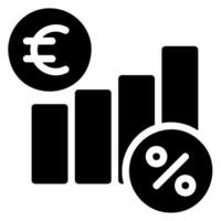 icona del glifo del tasso di interesse vettore