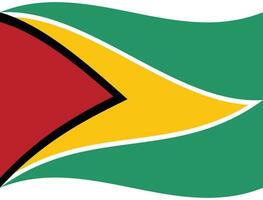 Guyana bandiera onda. Guyana bandiera. bandiera di Guyana vettore