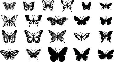 collezione di farfalla sagome, vettore illustrazione