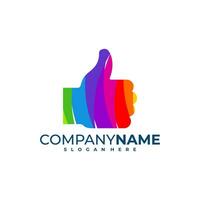 colorato piace logo design vettore. bene logo design modello concetto vettore