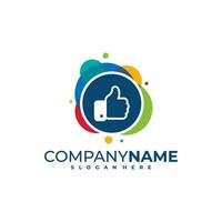 colorato piace logo design vettore. bene logo design modello concetto vettore