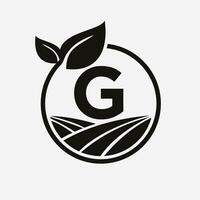 lettera g agricoltura logo. agricoltura logotipo simbolo modello vettore